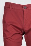 Pantaloni casual chino slim bumbac visiniu