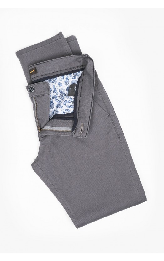 Pantaloni casual chino slim bumbac gri 