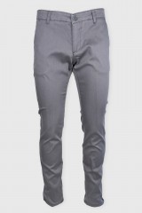Pantaloni casual chino slim bumbac gri 