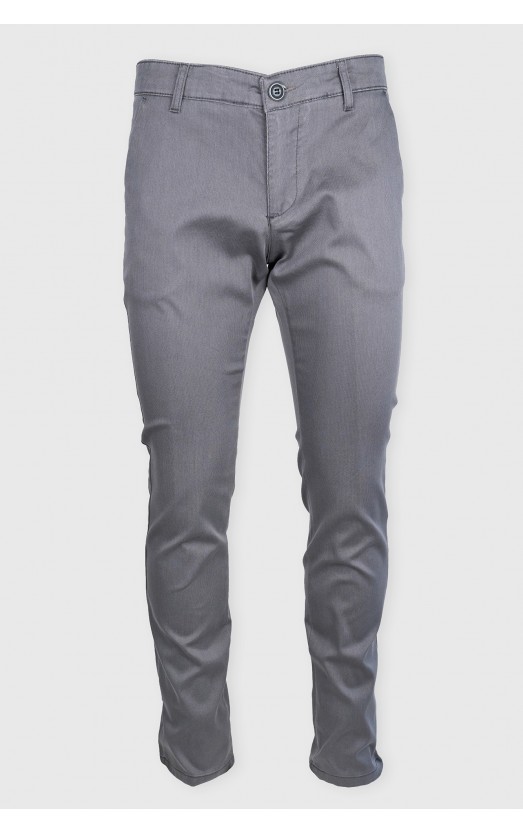 Pantaloni casual chino slim bumbac gri 