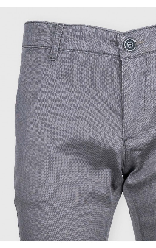 Pantaloni casual chino slim bumbac gri 