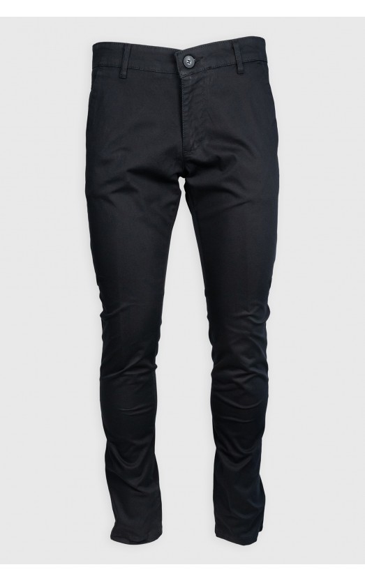 Pantaloni casual chino slim bumbac negri