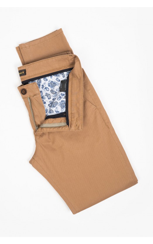 Pantaloni casual chino slim bumbac camel