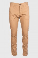 Pantaloni casual chino slim bumbac camel