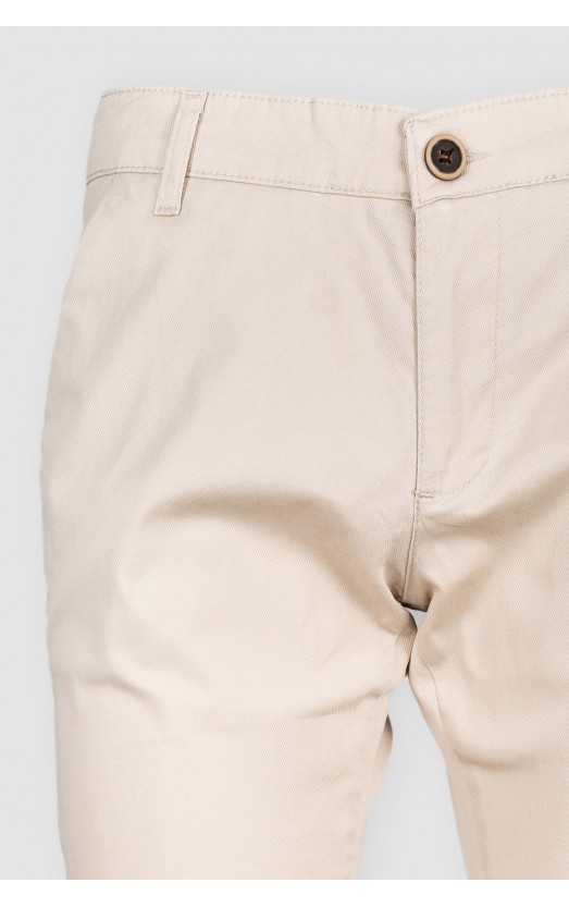 Pantaloni casual chino slim bumbac bej