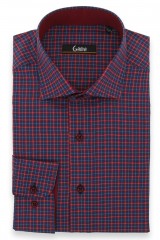 Camasa bleumarin cu carouri rosii regular