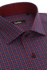 Camasa bleumarin cu carouri rosii regular