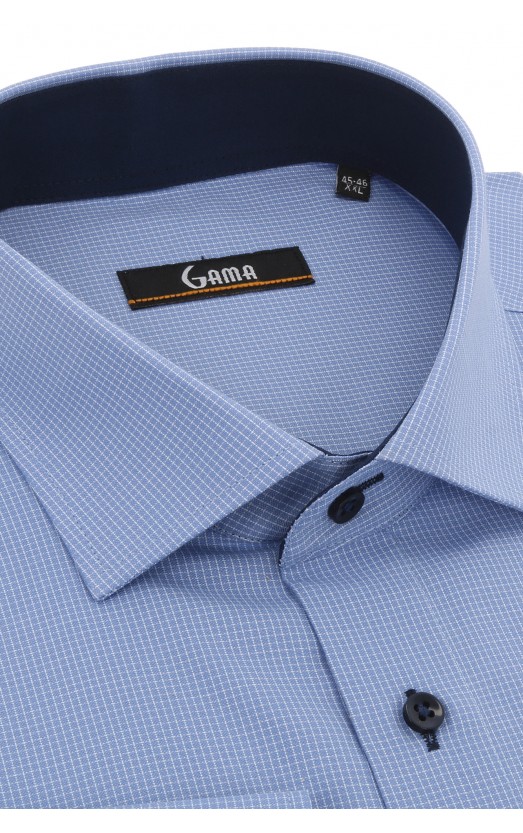 Camasa alba cu carouri bleu