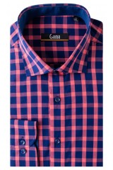 Camasa cu maneca lunga regular fucsia cu carouri