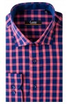 Camasa cu maneca lunga regular fucsia cu carouri